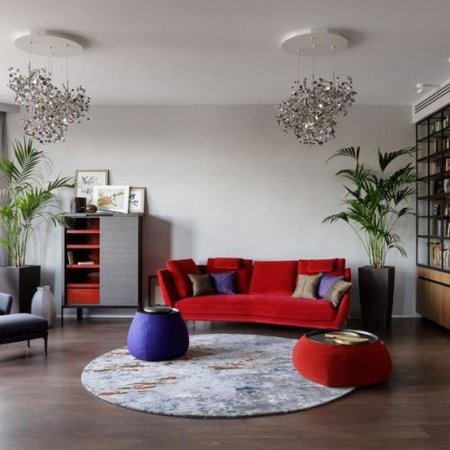 Объединение гостиной и кухни позволяет легко переключаться между приготовлением еды и общением с гостями. 01