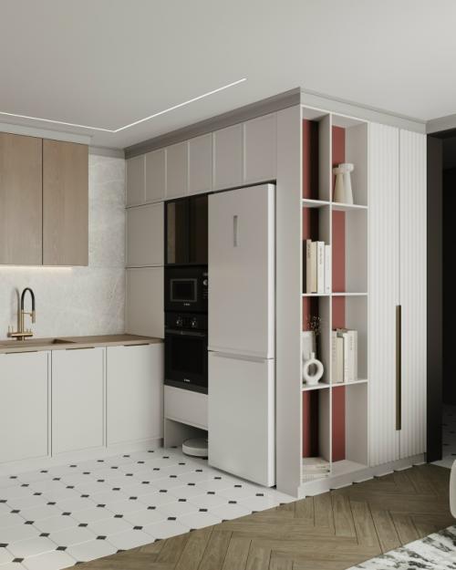 Этот интерьер кухни - гостиной - отражение своей хозяйки. 02