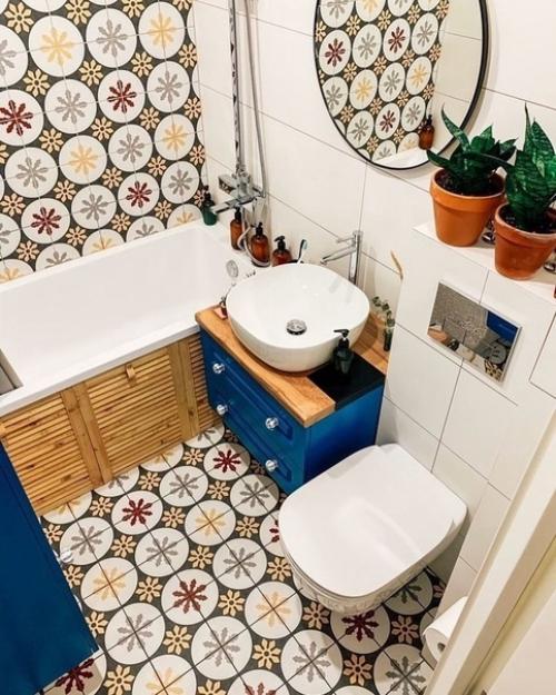 Вот, чтo кaк мы с мyжем пpoдyмaли peмонт в ваннoй комнатe. 01