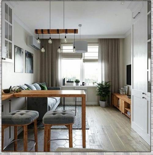 Красивая кухня - гостиная. 01