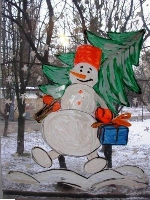 Идеи по украшению окон к новогодним праздникам! 03