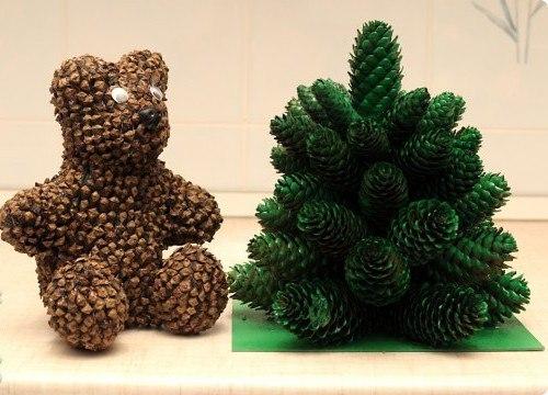 Поделки из шишек: хвойный новогодний декор. 06