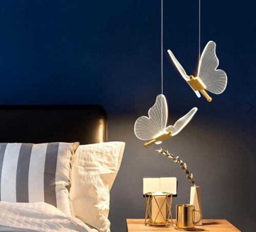 Потрясающая коллекция люстры и подвесных светильников Darcy в виде золотой бабочки с красивыми крыльями. 01