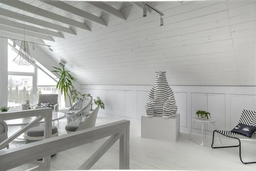 Дизайнинтерьра@Stonefloor.  Снежная Мансарда с Полосатым Медведем. 06