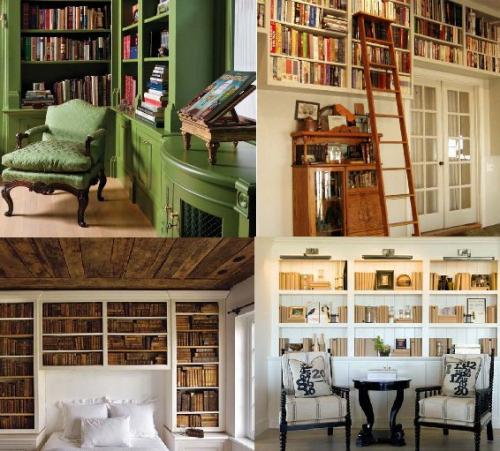 Домашняя библиотека.   Даже в XIX веке домашняя библиотека в городских квартирах остается.