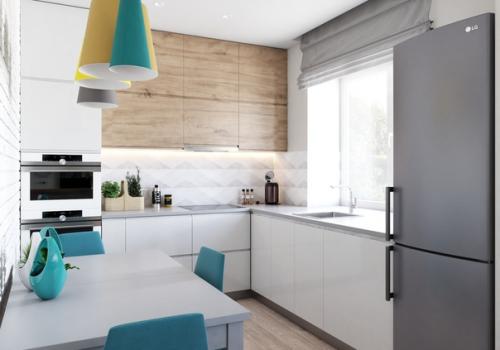 Квартира с очень красивыми цветовыми акцентами в дизайне, S = 65 кв. 05