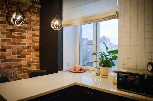 Небольшая кухня в стиле лофт. 04