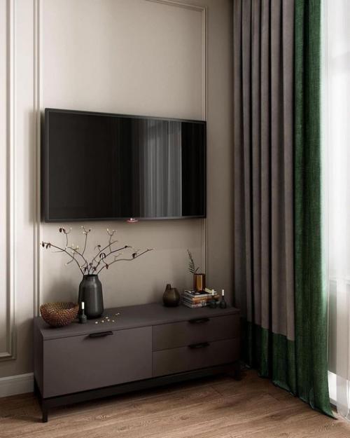 Оформление тв зоны в гостиной. 03