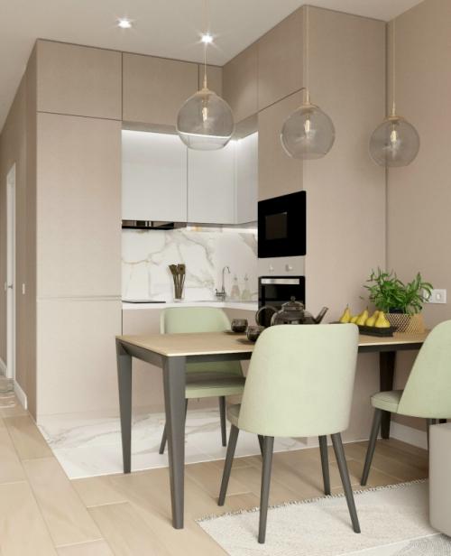 Проект квартиры - студии 28, 8 м 2 (34, 5 м 2 с балконом) в ЖК ренессанс во Владивостоке. 02