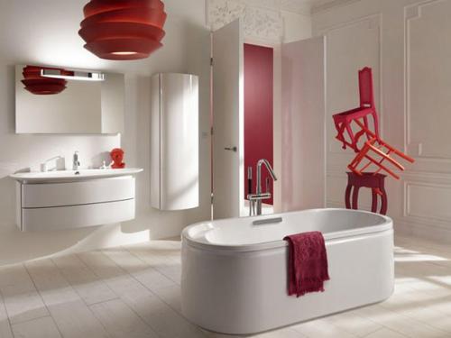 Дизайн красной ванной комнаты. 06