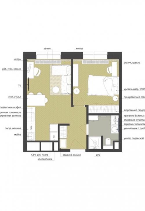 * однокомнатная квартира 40 кв. 09
