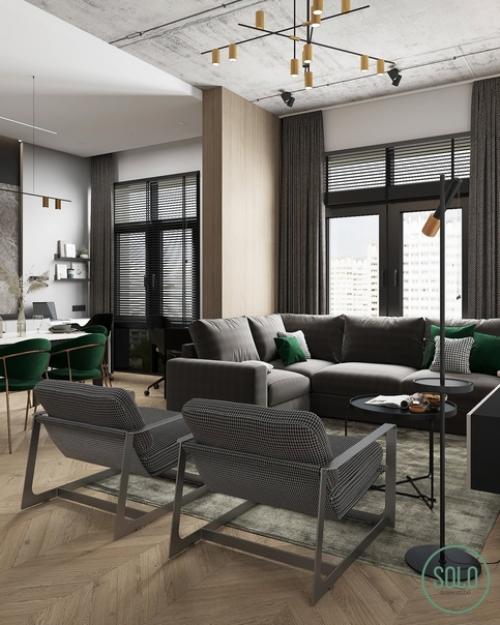 Кухня - гостиная - прихожая (30 кв. 02