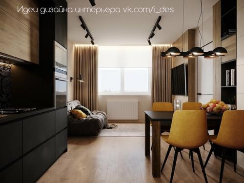 Контрастный дизайн кухни как вам цветовая гамма? 02