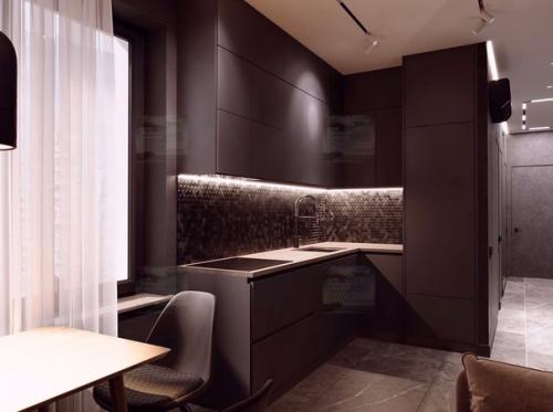 Стильный дизайн интерьера двухкомнатной квартиры Шоколад И Перец. 03