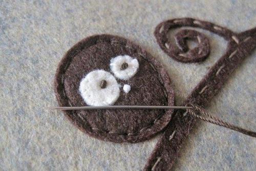 Совушки на ветке.  Панно из войлока для детской комнаты? 02