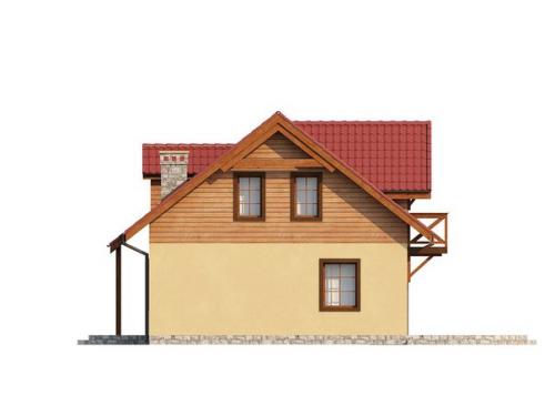 Проект: компактный дом с мансардой с камином на террасе. 08