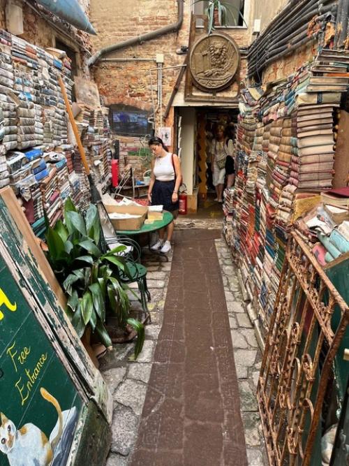 Популярный книжный магазин в Венеции Libreria Acqua Alta. 06