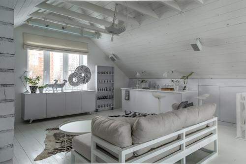 Дизайнинтерьра@Stonefloor.  Снежная Мансарда с Полосатым Медведем. 05