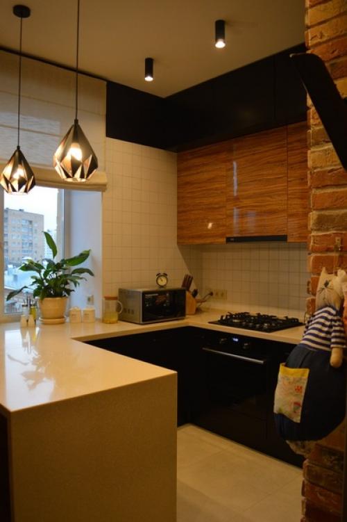 Небольшая кухня в стиле лофт. 07