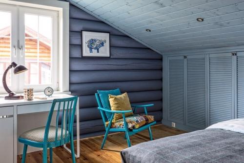 Деревянный дом дизайнера интерьера Людмилы кришталёвой с креативным подходом к выбору цветов в детских комнатах. 03