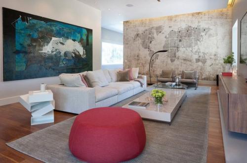 Карта мира в интерьере. 09