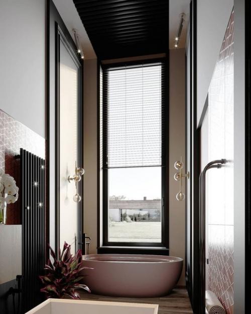 Санузел совмещённый.   Роскошный дизайн санузла в частном доме. 03