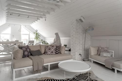 Дизайнинтерьра@Stonefloor.  Снежная Мансарда с Полосатым Медведем. 02