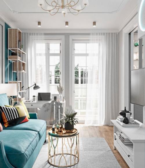 Светлый интерьер квартиры площадью 37 кв. 05