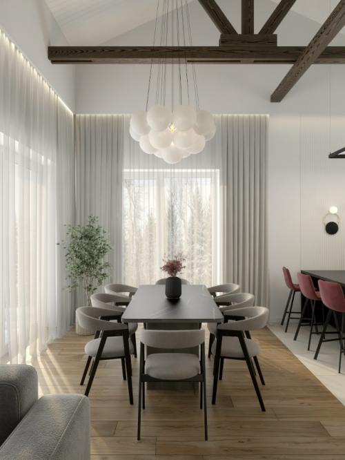 Воздушный и лаконичный интерьер кухни - гостиной 40 кв. 01