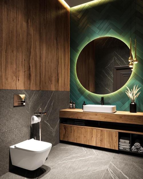 Интересная идея оформления санузла. 02