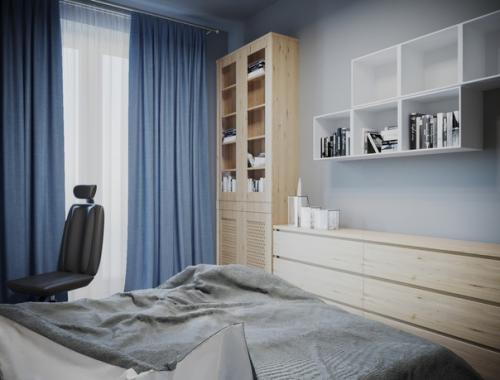 Современный интерьер!  Завершена работа над проектом редизайна 2-х квартиры на ул. Гастелло, которая принадлежит молодому человеку до 30 лет. 05