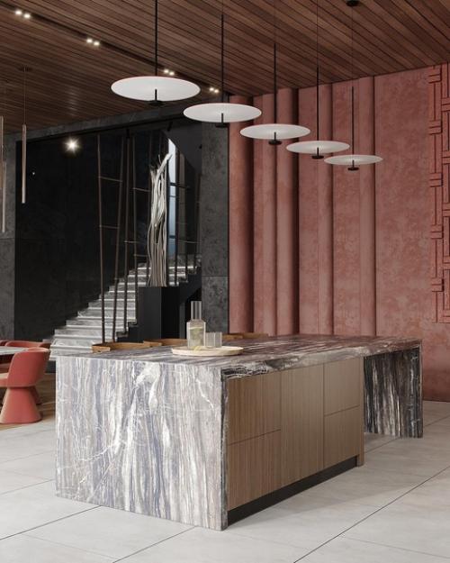 Кухня - гостиная в загородном доме. 02