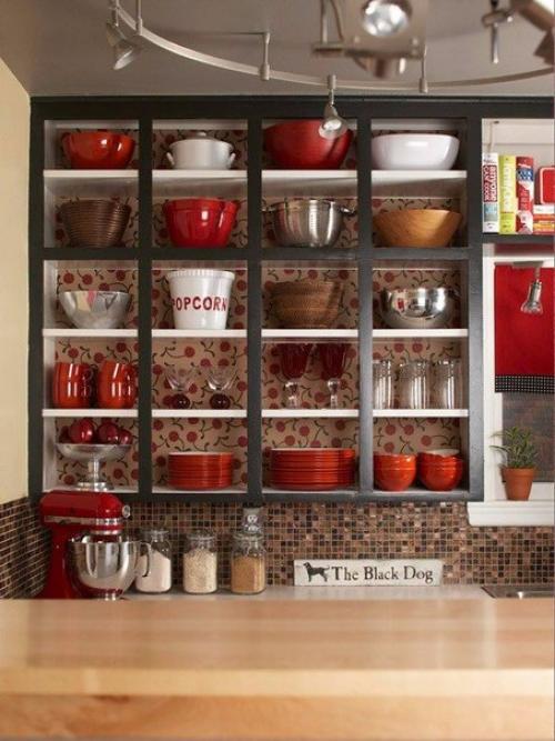 Открытые полки на кухне. 02