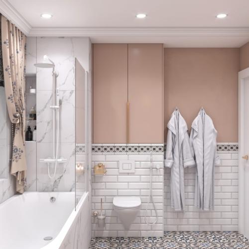 Вот такой дизайн санузла мы создали для наших заказчиков (фото пространства до визуализации, в предыдущем посте. 02