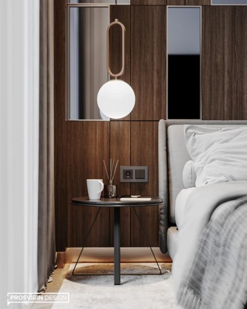 Как вам решение с панелями за изголовьем кровати? 06