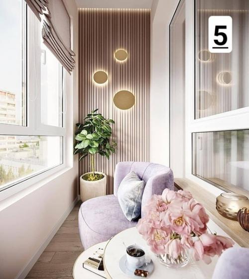 Интерьер балкона тоже может быть шикарным. 09