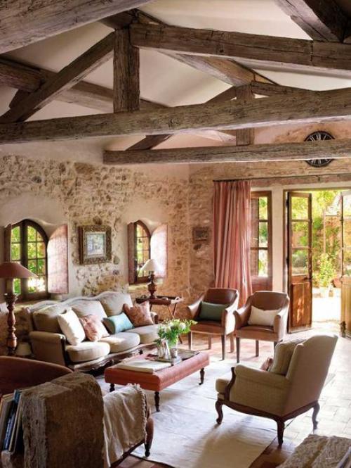 Каменные стены, массивные деревянные балки, камин - все это неотъемлемые атрибуты так называемого Деревенского стиля. 04