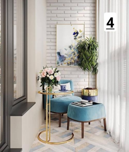 Интерьер балкона тоже может быть шикарным. 06