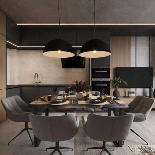 Уютный интерьер этой кухни - гостиной площадью 19 кв. 01