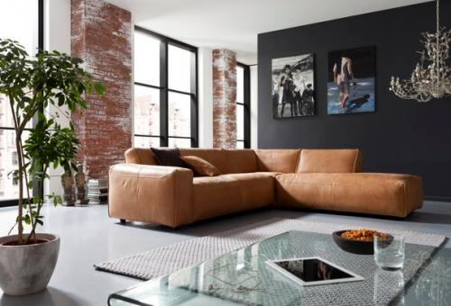 Кирпич в интерьере гостиной комнаты. 02