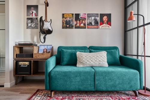 Интерьер квартиры - студии 25, 4 м 2 в ЖК михайловский парк в Москве. 01