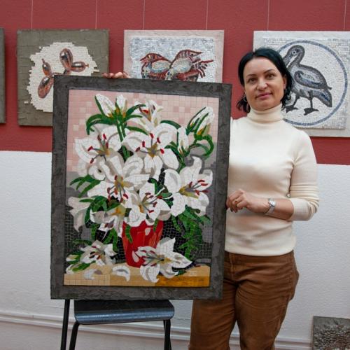 Художественные проекты студентов выполненные из стеклянной мозаики. 02