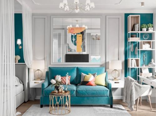 Светлый интерьер квартиры площадью 37 кв. 08