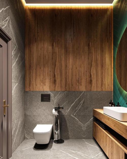 Интересная идея оформления санузла. 03