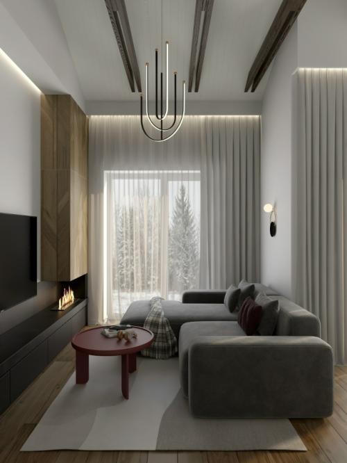 Воздушный и лаконичный интерьер кухни - гостиной 40 кв. 03