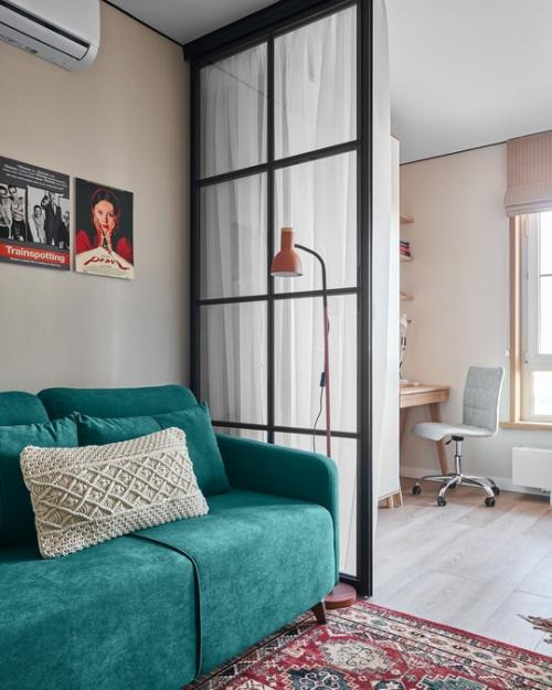 Интерьер квартиры - студии 25, 4 м 2 в ЖК михайловский парк в Москве. 07