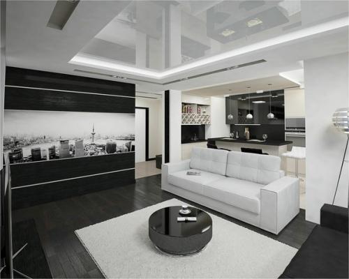 В том случае, если вы хотите выделить контуры и придать резкость комнате, используйте черно - белую отделку в интерьере своей квартиры. 07