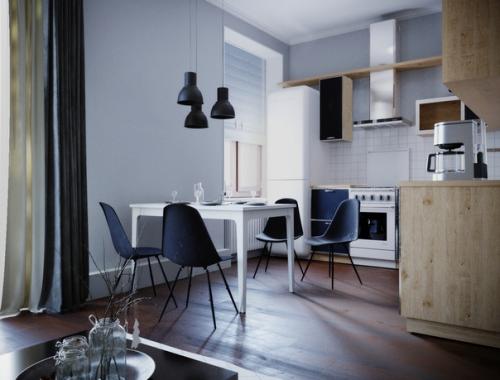 Современный интерьер!  Завершена работа над проектом редизайна 2-х квартиры на ул. Гастелло, которая принадлежит молодому человеку до 30 лет. 02