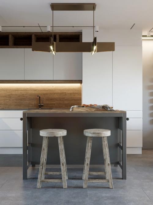 Кухня и гостиная в танхаусе в Копенгагене. 04