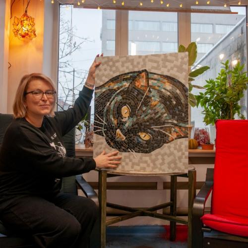 Художественные проекты студентов выполненные из стеклянной мозаики. 04